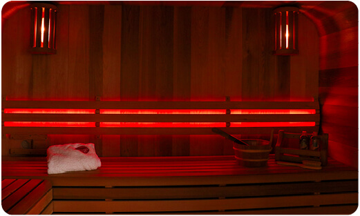 sauna led verlichting kleuren therapie rood energiek blog